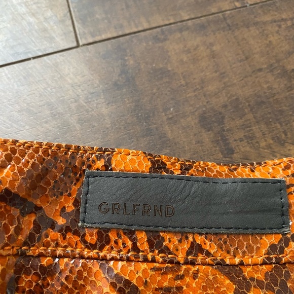 GRLFRND Snakeskin print Straight leather pants - Picture 13 of 14